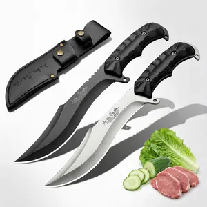 2-piece kitchen knife set with leather and nylon protective sheaths. Featuring a chef's knife, it is an ideal helper for kitchen food preparation, perfect for cutting steaks, fruits and vegetables. A great holiday gift suitable for Father's Day presents