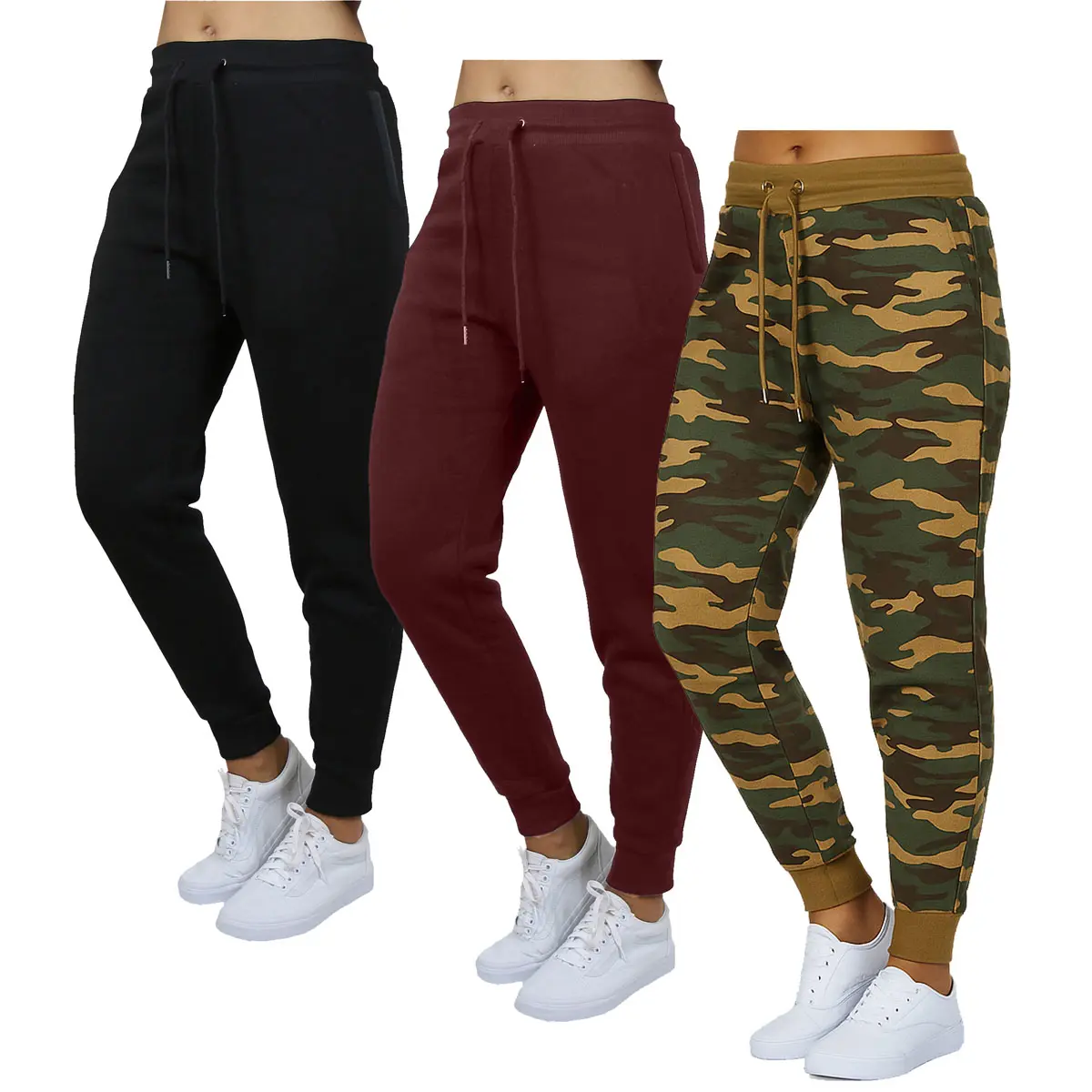 (Hidden Zip) Black-Burgundy-Woodland