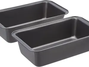 Rectangular Baking Bread Loaf Pan, 9.5 x 5 Inch, Set of 2, Gray