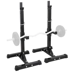 Segawe Pair of Adjustable Barbell Rack Stand Squat Bench Press Home GYM Weightlifting Fitness Exercise