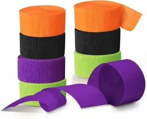 Halloween Crepe Streamer Kit – 8 Rolls (82 ft Total) Black & Orange Party Backdrop, Horror Party & Home Décor, DIY Spooky Streamers #halloweendecor
