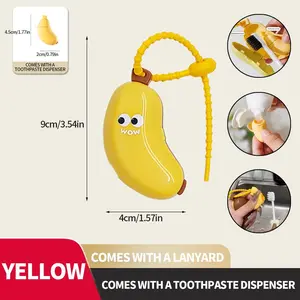 Compact Banana Toothbrush Cap with Toothpaste Storage - Travel Essential Toothbrush Cover for Hygiene and Convenience NONE