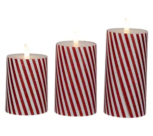 Northlight 6" LED Flameless Christmas Pillar Candles 3-Piece