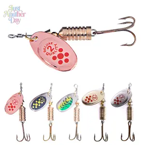 5PCS Spinnerbait Fishing Lures, 6.7cm 7.3g Rotating Spinner Blades with 10# Hooks, 5-Color Metal Bionic Baits