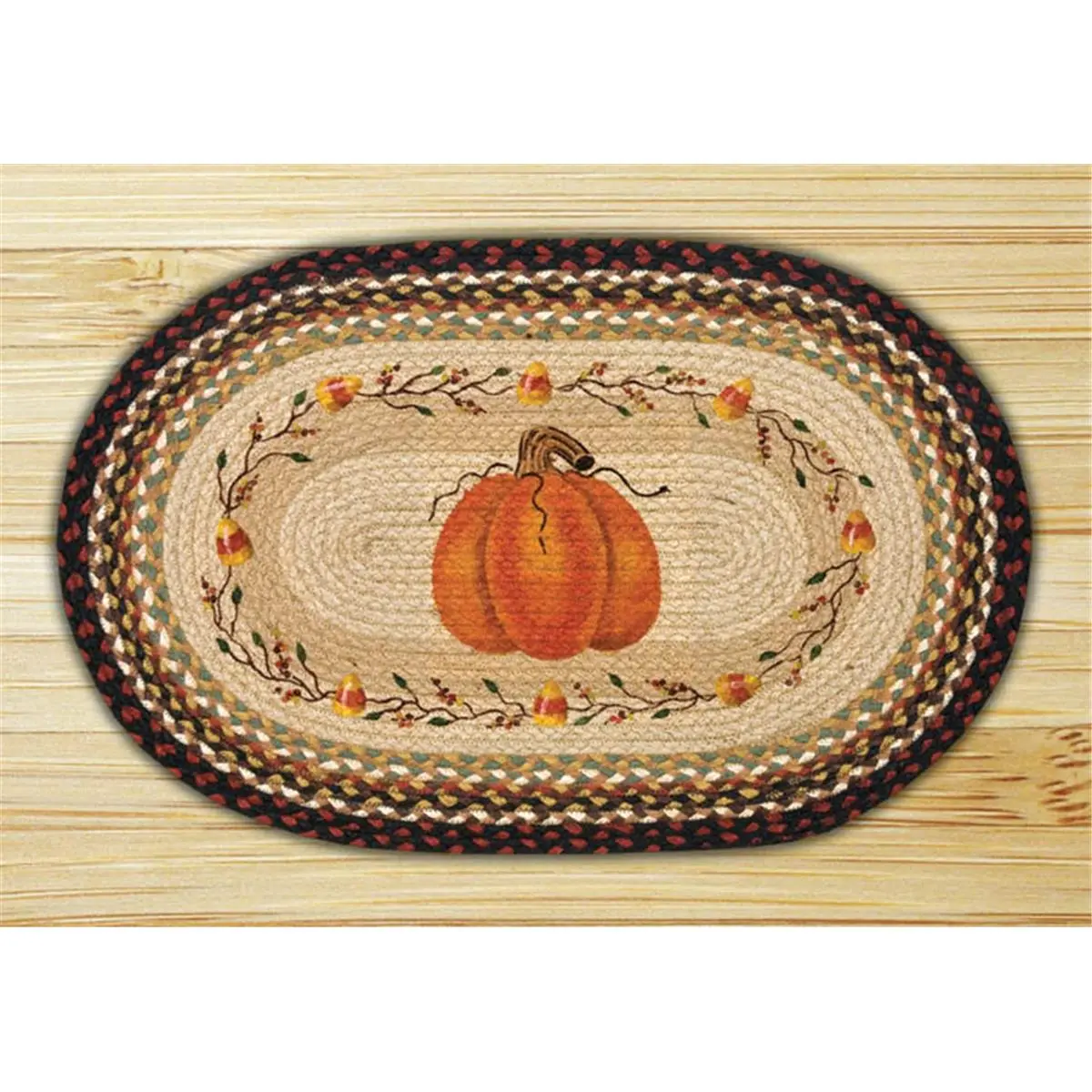 Capitol Importing Pumpkin Candy Corn - 20 in. x 30 in. Oval Patch