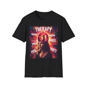 Therapy Mind Illustration T-Shirt | Anxiety PTSD Stress Awareness - Original Graphic Art created by seller