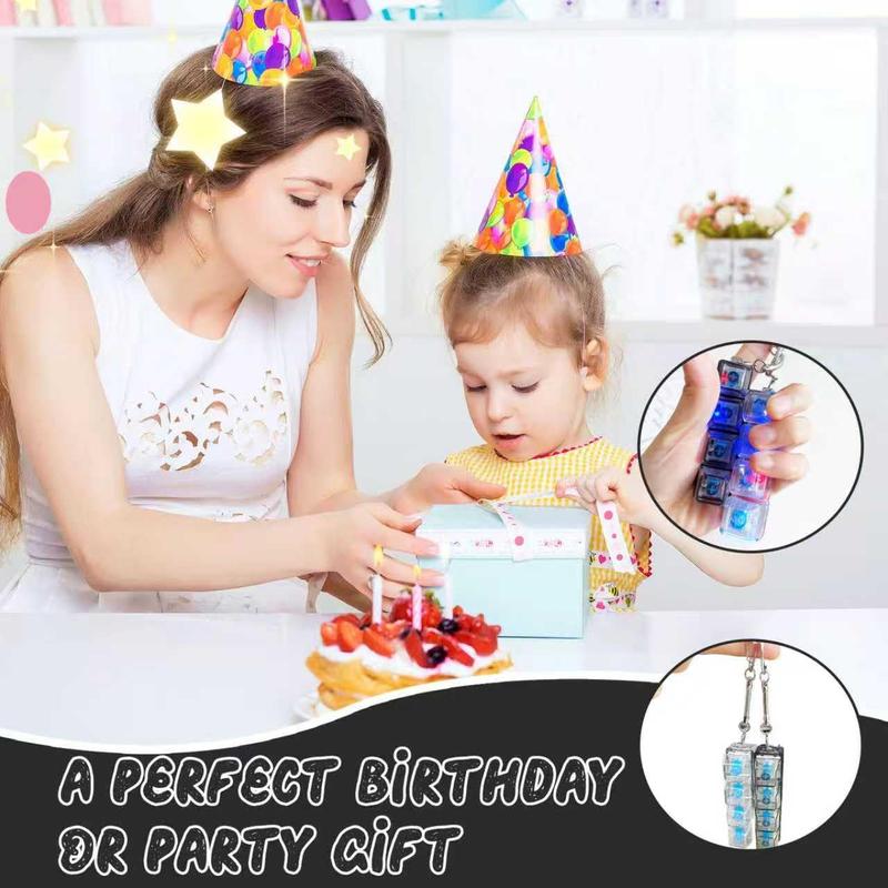 Glowing Keyboard Fidget Toy, 4-In-1 Decompression Button Keychain, Christmas Gifts Halloween decorations, Stress Relief Transparent Color Finger Clicker,Fidget For Anxiety