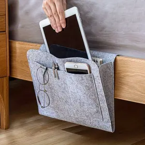 1pc Bedside hanging storage bag Space Saving Organizer Room Organization Products Mobile phone remote control tissue storage bag Bedside book storage hanging bag sundry storage bag household items