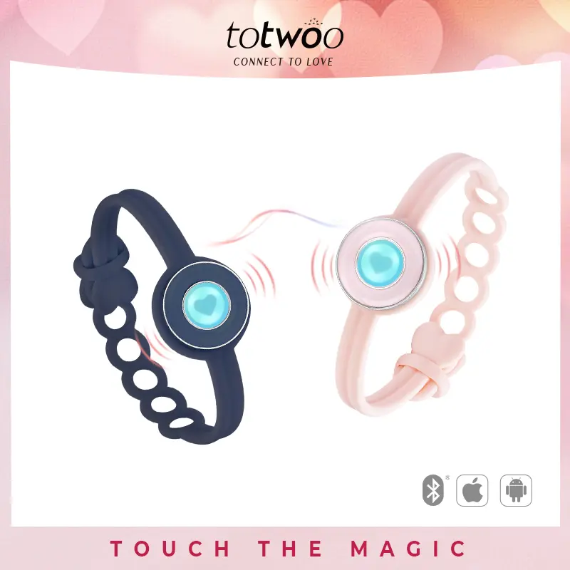 Totwoo Candy Original Long Distance Touch Bracelet Bundle, Magic Smart Functional Love Connect Charm Jewelry Gift for Boyfriend Girlfriend
