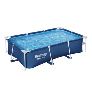 Bestway Steel Pro 8.5ft x 67in x 24in Rectangular Above Ground Outdoor Swimming Pool