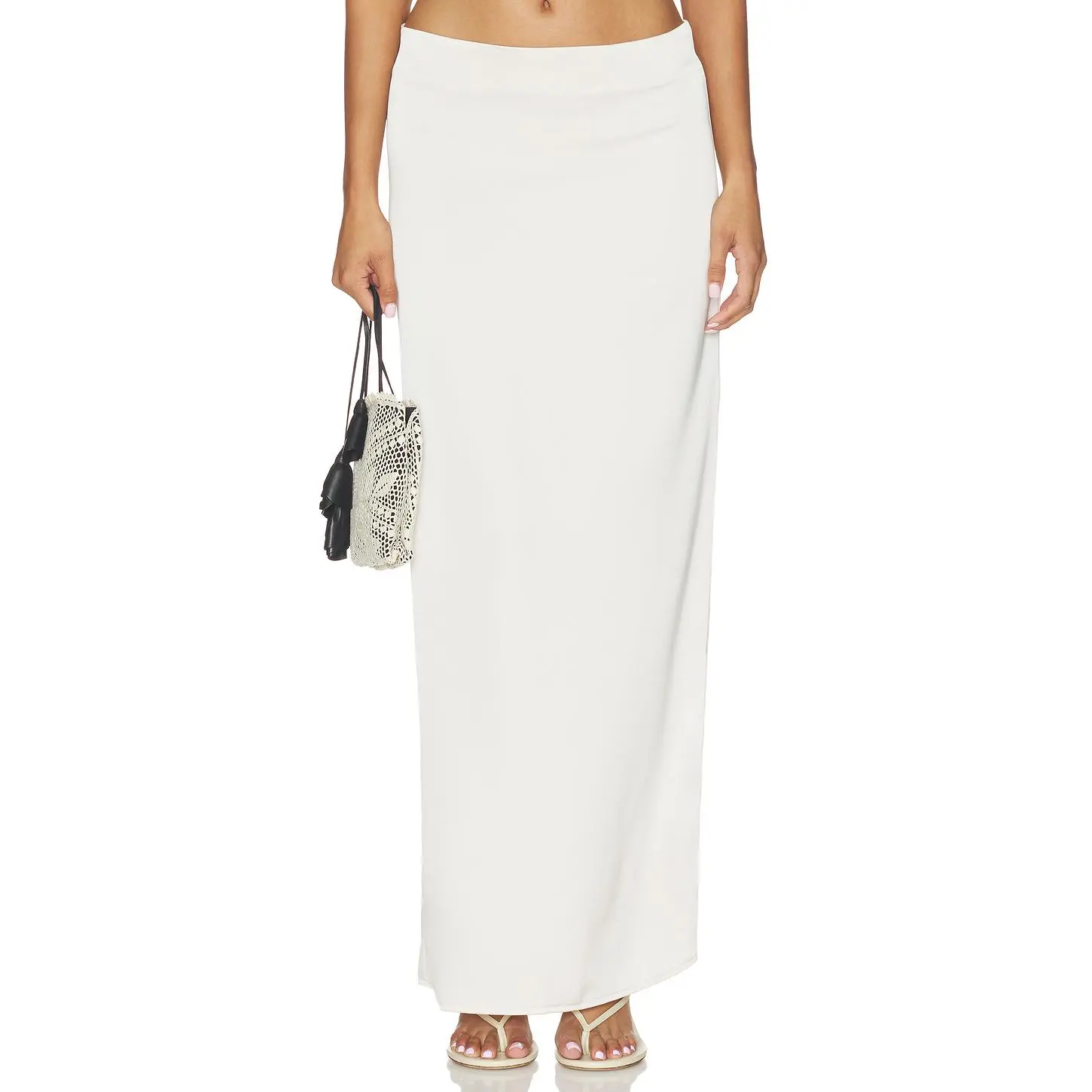 LIONESS Front Row Maxi Skirt in Cream