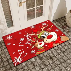 1 Pc Blue Background Christmas Colored Ball Diatomaceous Earth Anti Slip And Absorbent Door Mat Indoor And Outdoor Door Mat Kitchen Dining Room Bathroom Bedroom Decoration Holiday Home Decoration Home Decorative Rug