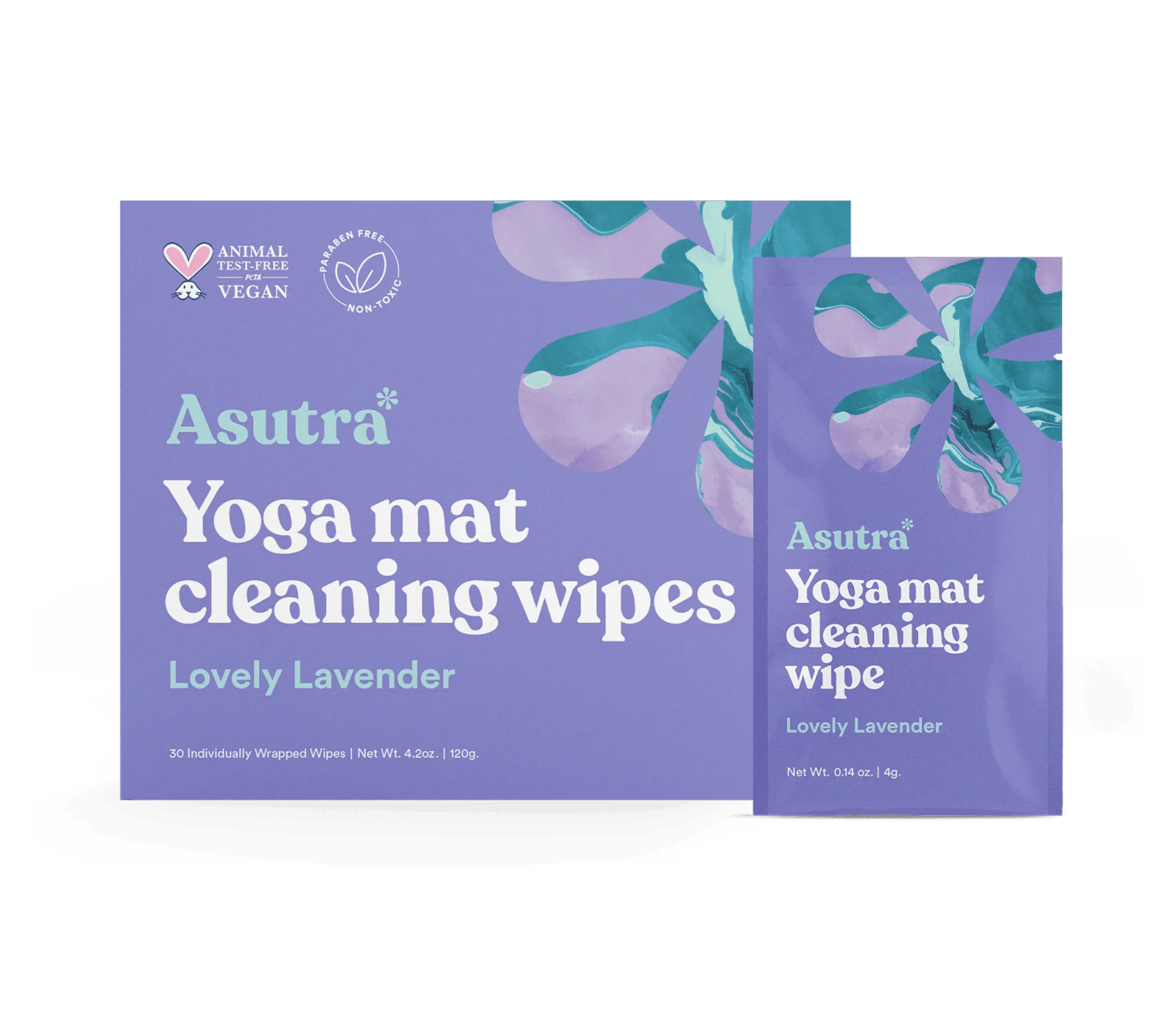 Lavender Yoga Mat Cleaning Wipes Sachets
