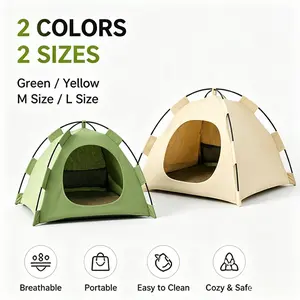 Foldable Pet Tent with Cozy Mat for Cats & Dogs – Portable Pet House for Indoor & Outdoor Use, All-Season Comfortable Pet Bed, Travel & Camping Pet Nest