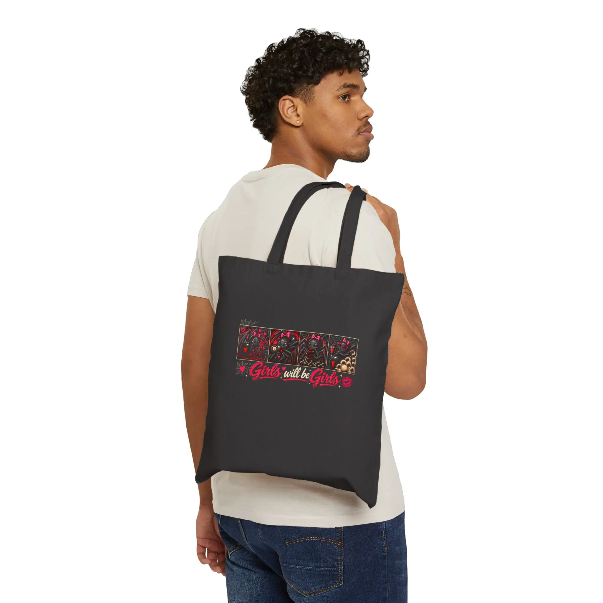 Girls Will Be Girls Tote Bag | black widow