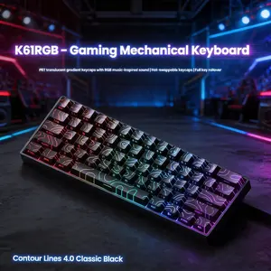 K61 Mechanical Keyboard Wired Gradient Color 60% Keyboard RGB Backlight 61 Keys Gaming Accessories Mini Layout for Desktop/laptop