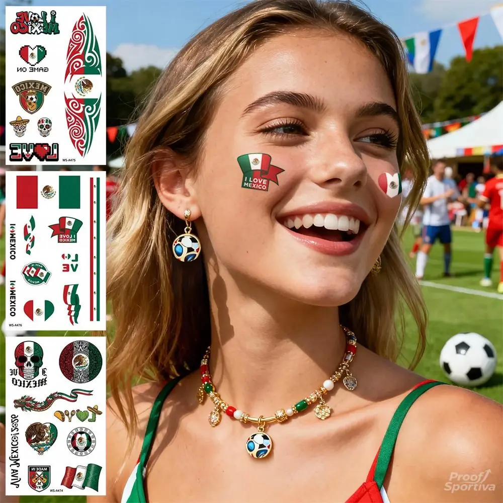 3pcs Design Sense Waterproof Temporary Flag Face Tattoos 2026 Soccer Season 26 Nations Match Day Fan Celebration Party Supplies Summer Wins