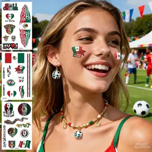 3pcs Design Sense Waterproof Temporary Flag Face Tattoos 2026 Soccer Season 26 Nations Match Day Fan Celebration Party Supplies Summer Wins