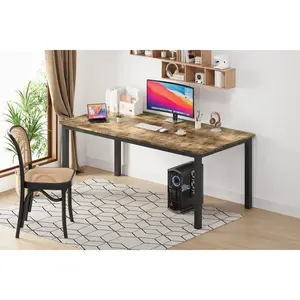 Garvee Industrial Dining Table – 71-Inch Long Kitchen Table with Sturdy Metal Frame, Round Corner Rectangular Top, Seats 6–8 People, Easy to Assemble, Retro Style, Perfect for Dinner