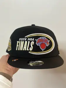 New York Knicks New Era Snapback Hat Black 2026 NBA Finals Embroidered Flat Brim Adjustable Cap