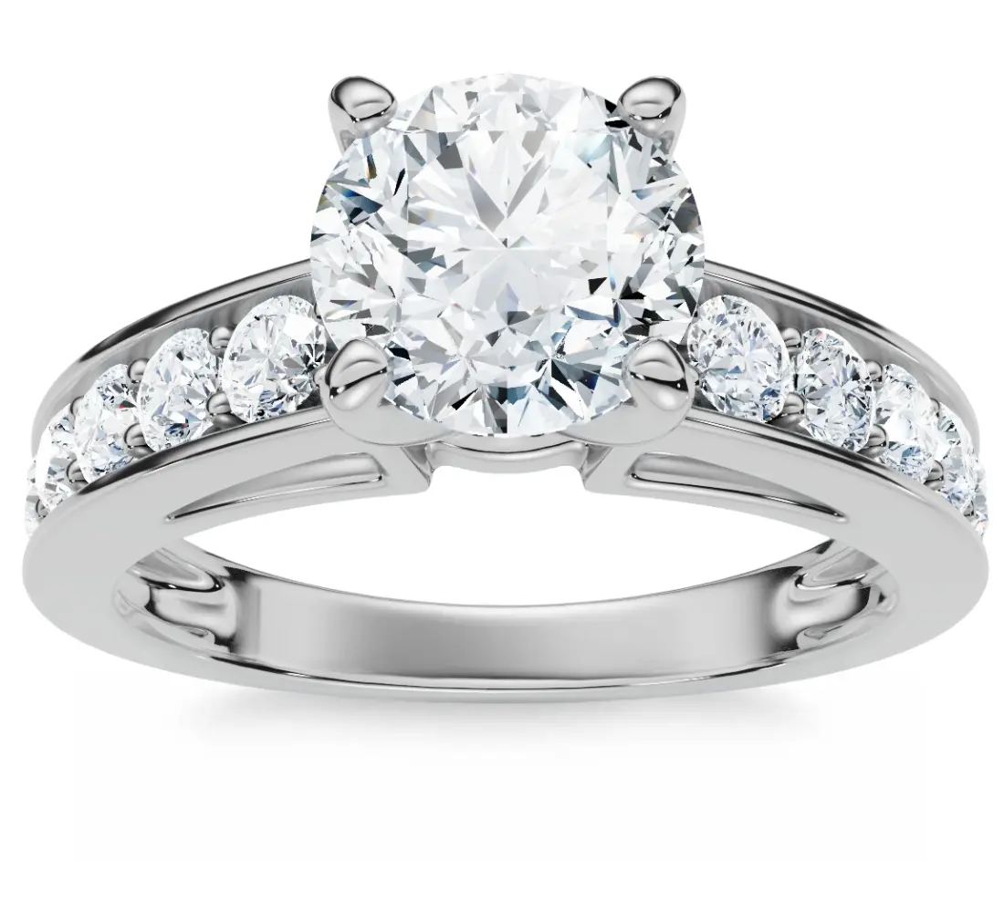 Certified 3 Ct Diamond Engagement Ring Cathedral Lab Grown Certified 3 Ct Diamond Engagement Ring Cathedral Lab Grown