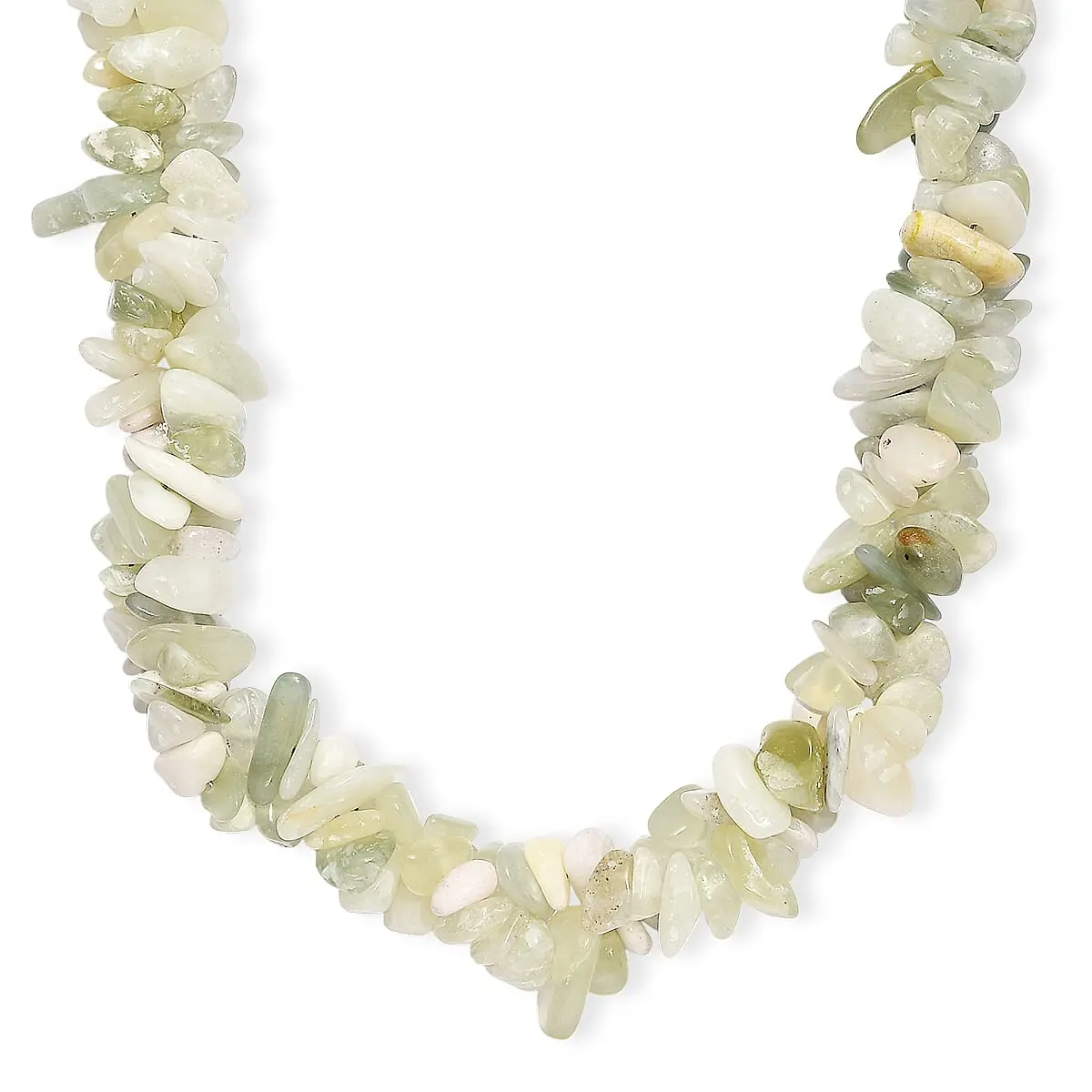 EverTrue Serpentine 380.00 ctw Chips Necklace in Platinum Bond 20 Inches