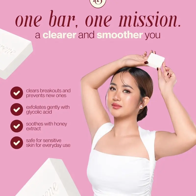 KSerene KiLiBUM Gluta Glycolic Soap 70g x 3 Bars – Gentle Exfoliating Bar  with Glycolic, Kojic &