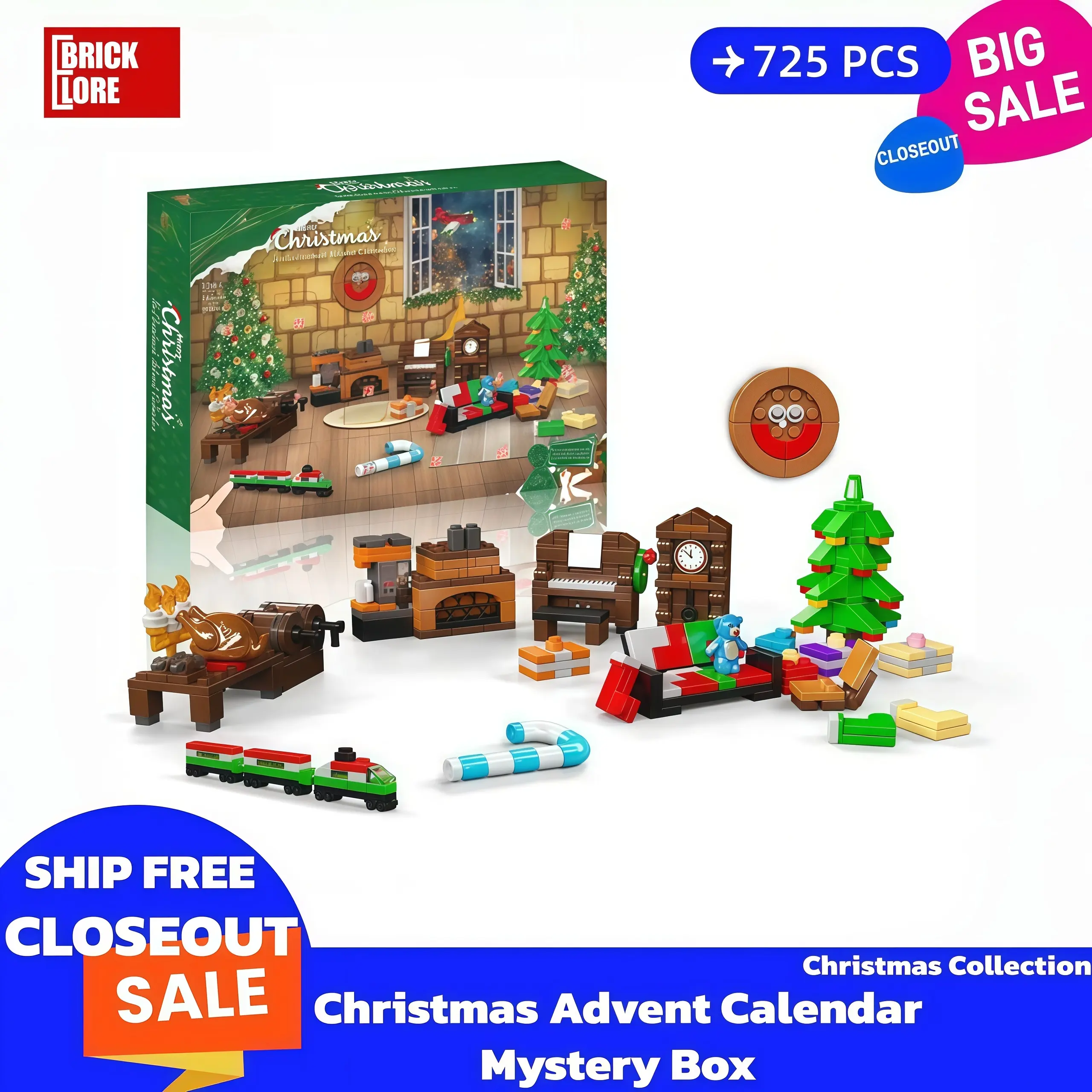 ミニチュアボックス☆クリスマス BrickLORE](SHIP FREE)Christmas Advent Calendar Blind Box Christmas