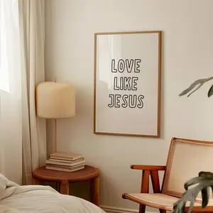 Love Like Jesus Print: Minimalist Christian Wall Art Q