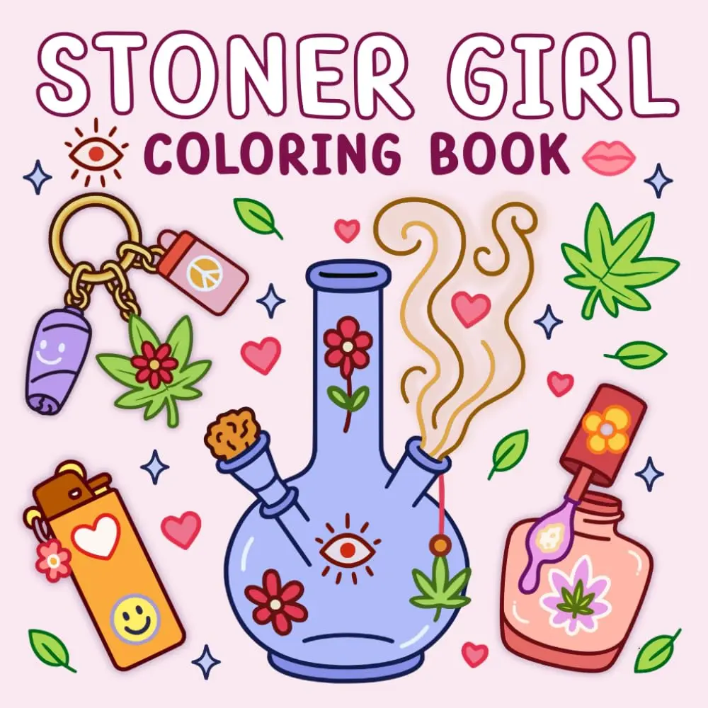 Halloween Fall Gift  Stoner Girl Coloring Book: Bold and Easy Designs Made for Weed-Loving and Free-Spirited Stoner Queens. Featuring Cute and Cool Art for Stress Relief and Creative Chill Time for Teens and Adults