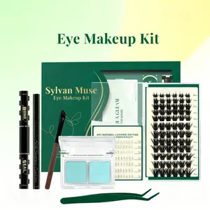 #2 DIY Individual Lash Clusters Kit WideSpan Eyelash Extension Kit with Lash Bond and Seal Wet-Look Combinations Duo Eyeshadow Volume Waterproof Long-Lasting Soft Eyelashes Extensions