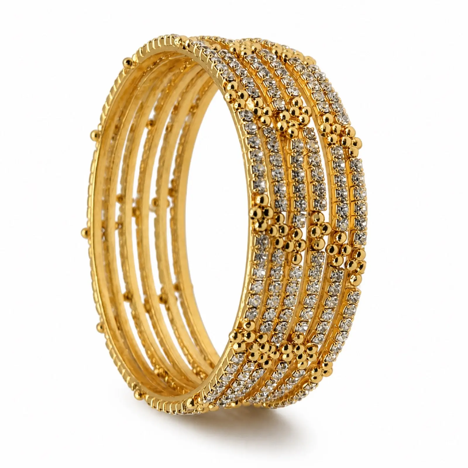 Kiara Bangles, 6 Piece Set, Gold Plated Kiara Bangles, 6 Piece Set, Gold Plated