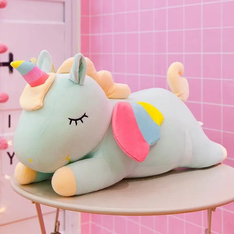 30cm Unisex Angel Rainbow Unicorn Plush Cushion - Plush Fabric, Cute Look Sleep Pillow, Kids' Birthday Gift for Toys & Hobbies Specialty DIY Supplies (1-3cm measurement error)