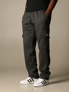 Men's Heavyweight Cargo Sweatpants ，Relaxed Fit Fleece Pants ，Men's Solid Color Drawstring Sports Pants，Jogging Pants Suitable For Outdoor Jogging Gym Fitness,Ideal for Everyday Wear
