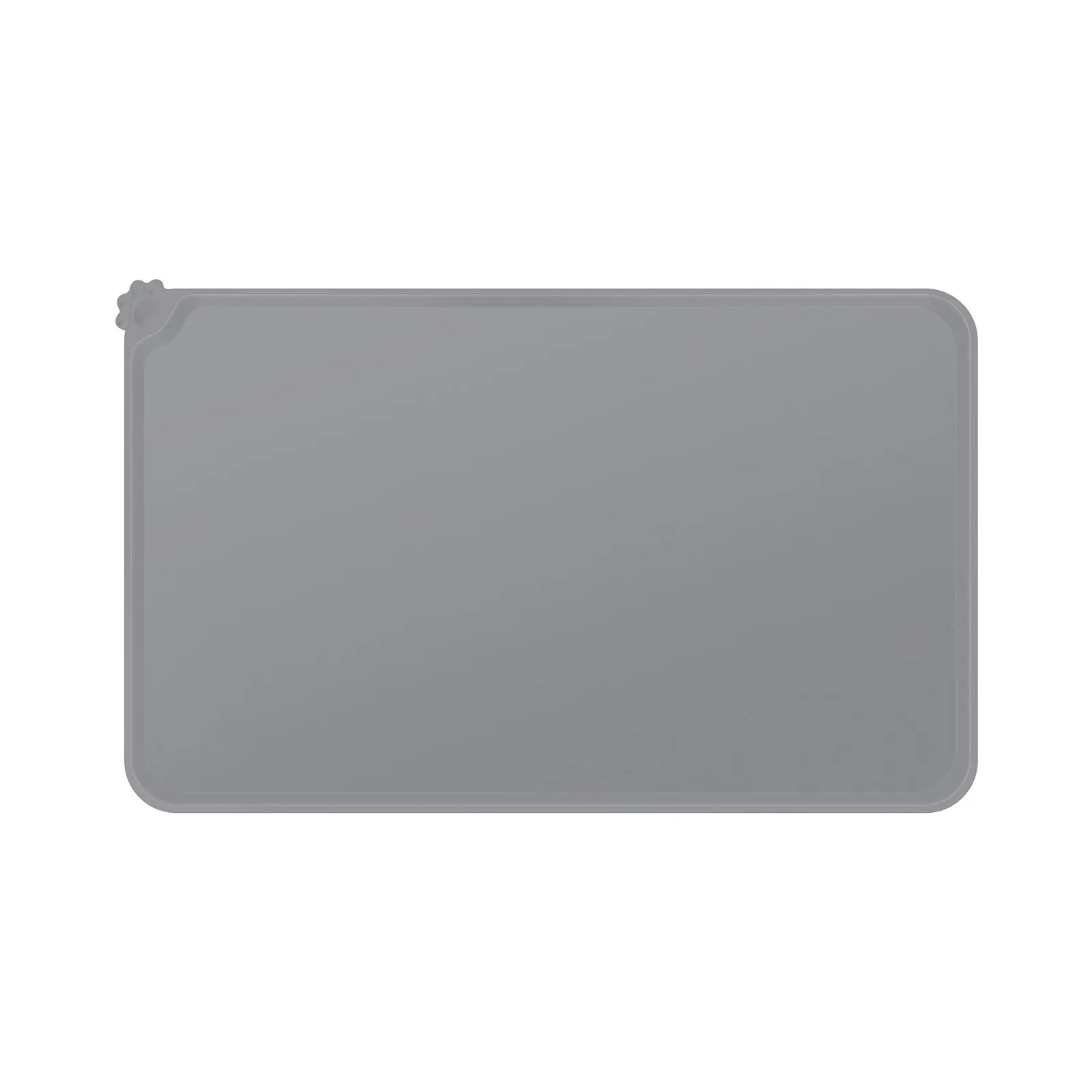 Premium Silicone Dog Food Mat,Dog Bowl mat, Pet Food pad- Anti-Slip Pet Food Mat for Dogs and Cats - Waterproof and Easy to Clean Gray-19 * 12IN