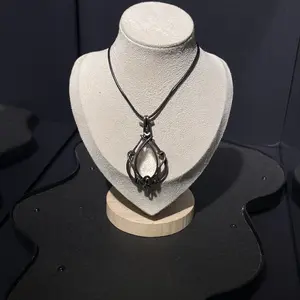 Copper Wire-Wrapped Premium Natural Clear Quartz Water Drop Vintage Pendant