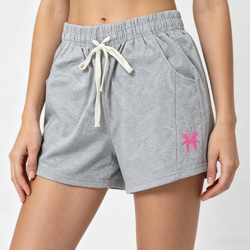 New women’s athletic shorts with elastic drawstring waist and pockets, beach casual shorts
