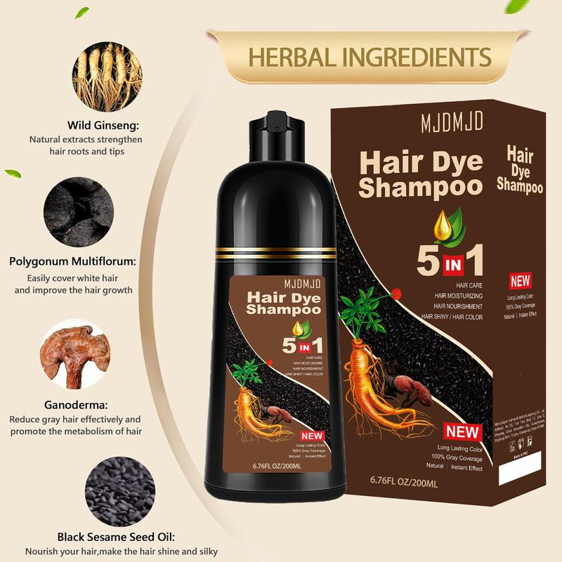 Blonde Brown Hair Dye Shampoo 5-in-1 – Safe & Natural Herbal Formula for Men & Women, Long-Lasting Color Shampoo for Gray Coverage, Champú Para Canas / Shampoo Para Pintar El Cabello, 200ml (Blonde Brown) Haircare Golden
