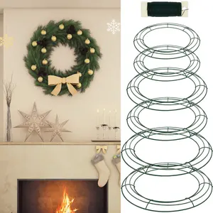 Wires Wreath Frames - Reusable Metal Round Wreath Forms for Home Parties Ideal for Christmas Decoration DIY Ornaments Garland 20cm x 25cm x 30cm