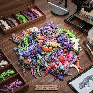 100 Pieces of Random multi-color3D Colorful Gecko Wall Decorations - Printed Home Ornaments for Room Decor & Holiday Gifts - Random Colors