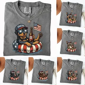Comfort Colors USA 250 Years Dog T-Shirt Pepper Colors , 50 Dog Breeds Available – Funny 4th of July Beer Dog Tee, Patriotic Dog Lover Shirt, American Flag Puppy Tee, Independence Day Gift