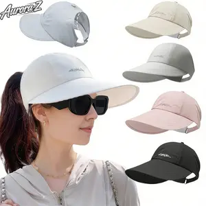 2 Pack Women's High Ponytail UPF 50+ Sun Protection Hat | SunSafeTok OutdoorTok Wide Brim UV Protection Baseball Cap | Adjustable Lightweight Hat For Hiking Running Golf Beach Travel | Birthday Holiday Gift For Outdoor Lovers Women Men
