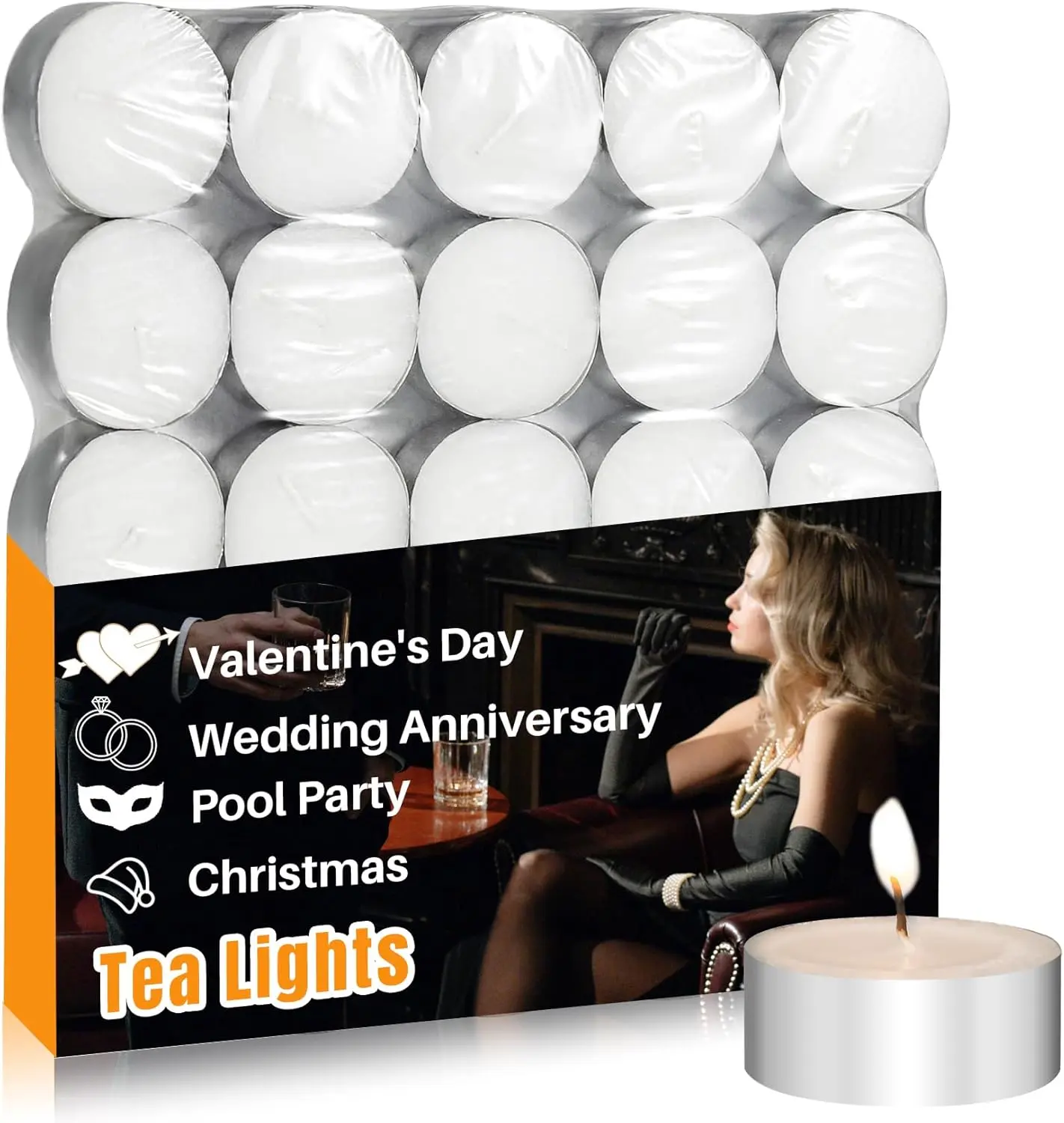Tealight Candles - Tea Lights Candles Unscented Tea Tree Lights Mini Votive with Cotton Wick for Decorating Home,Pool,Shabbat,Wedding,Emergencies,Christmas,Halloween,Parties, Spas