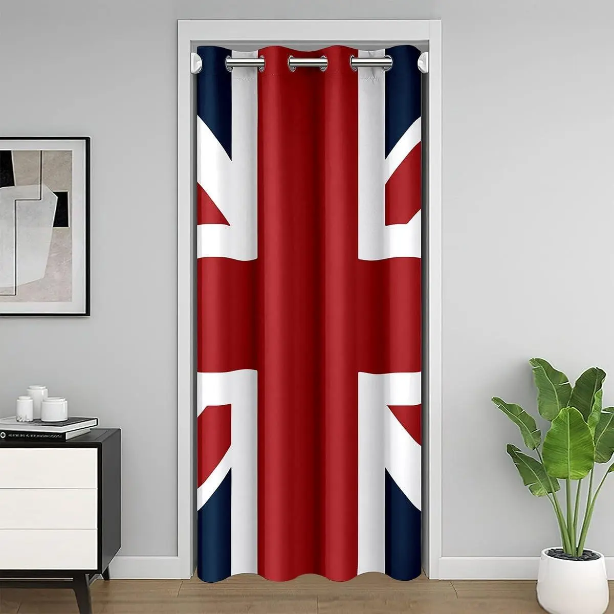 The Union Flag Door Curtain Doorway Privacy The Union Jack British Flag Room Divider Curtain Cover,Reversible Square Print Closet Door Cover Curtain Bedroom Living Room
