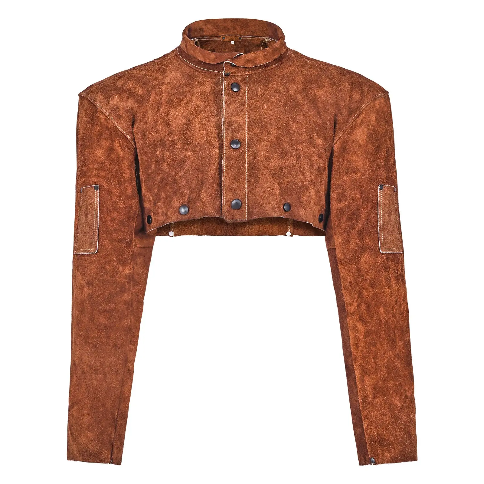 【Summerfinds】VEVOR XL Cowhide Leather Welding Cape Sleeves, Heavy Duty Flame-Resistant Safety Gear with Snap Buttons, Adjustable Cuffs, 2 Tool Pockets, 2.25 lbs, 12.13x24x25.5 inches, Kevlar Thread Safe, Not Water Washable, for Men, Welding, Blacksmithing