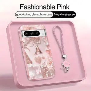 Lace Pearl Optical Illusion Art 2D Phone Case,Suitable for [Google Pixel 8 Pro] high-end women's, Lanyard a beautiful four-leaf clover lanyard is included🍀 952