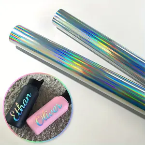 1PC Rainbow Self-Adhesive Engraved Film Waterproof and Durable Personalised Handmade DIY Decals for Water Cups, Cars, Motorcycles, Laptops, Windows, Glass, Metal, Plastic, Ceramic, Colourful Laser Effect Engraved Decals, Vinyl Decal Sticker