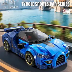 Car Model Building Blocks Toy, Racing Car Model Building Blocks Toy with Dustproof Display Box, Creative Desktop Decoration, Bricks
