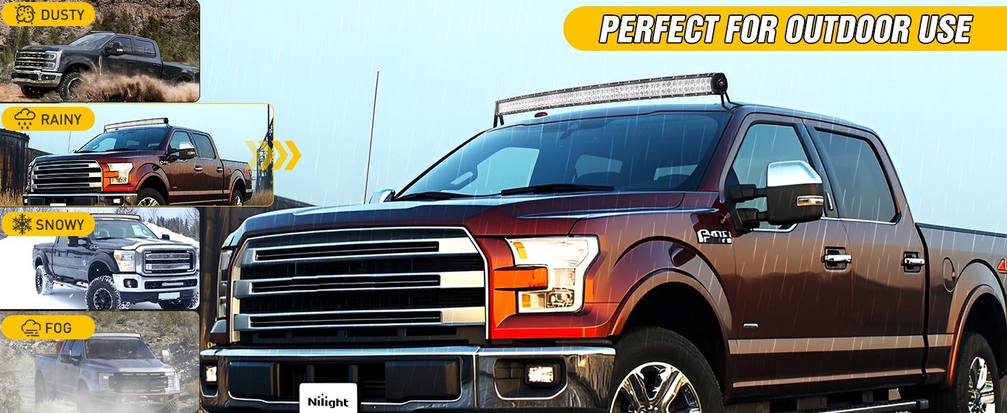 Nilight 52 inch LED Light Bar Bracket Mounting Upper Windshield Roof Cab Brackets Compatible with Ford F250 F350 4WD 2WD 1999-2015