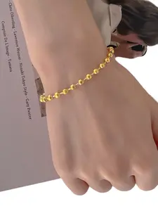 Golden Color Bracelet, Casual Unique Design, Metal Material, Plain Pattern, All Seasons Wear, No Choking Hazard, Fashion Accessory, High Quality Bracelet
